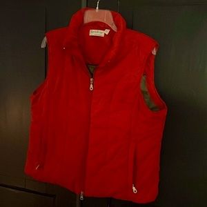 NorthStyle Long-Length Quilted Vest, Size L, Lipstick Rich Blue Red